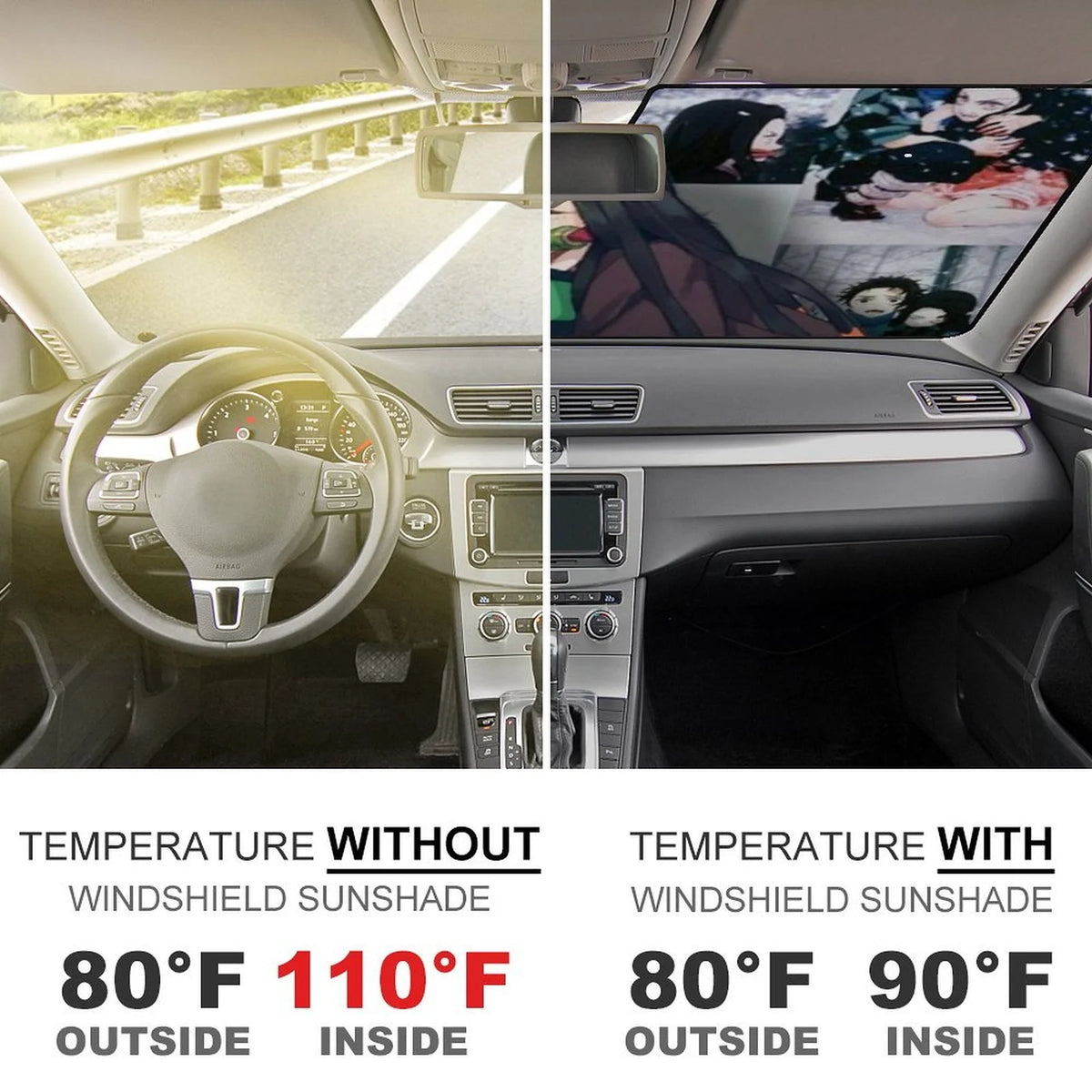 Foldable Reflective Car Windshield Sunshade Z273565