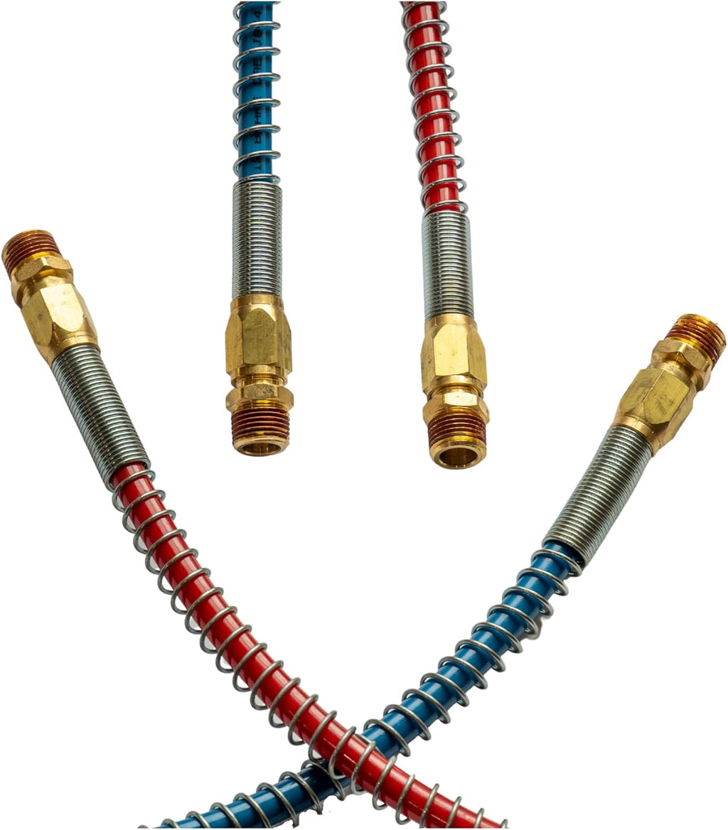 Red & Blue Coiled Air Brake Hoses with 12" & 40" Leads, Pack of 2 H52544