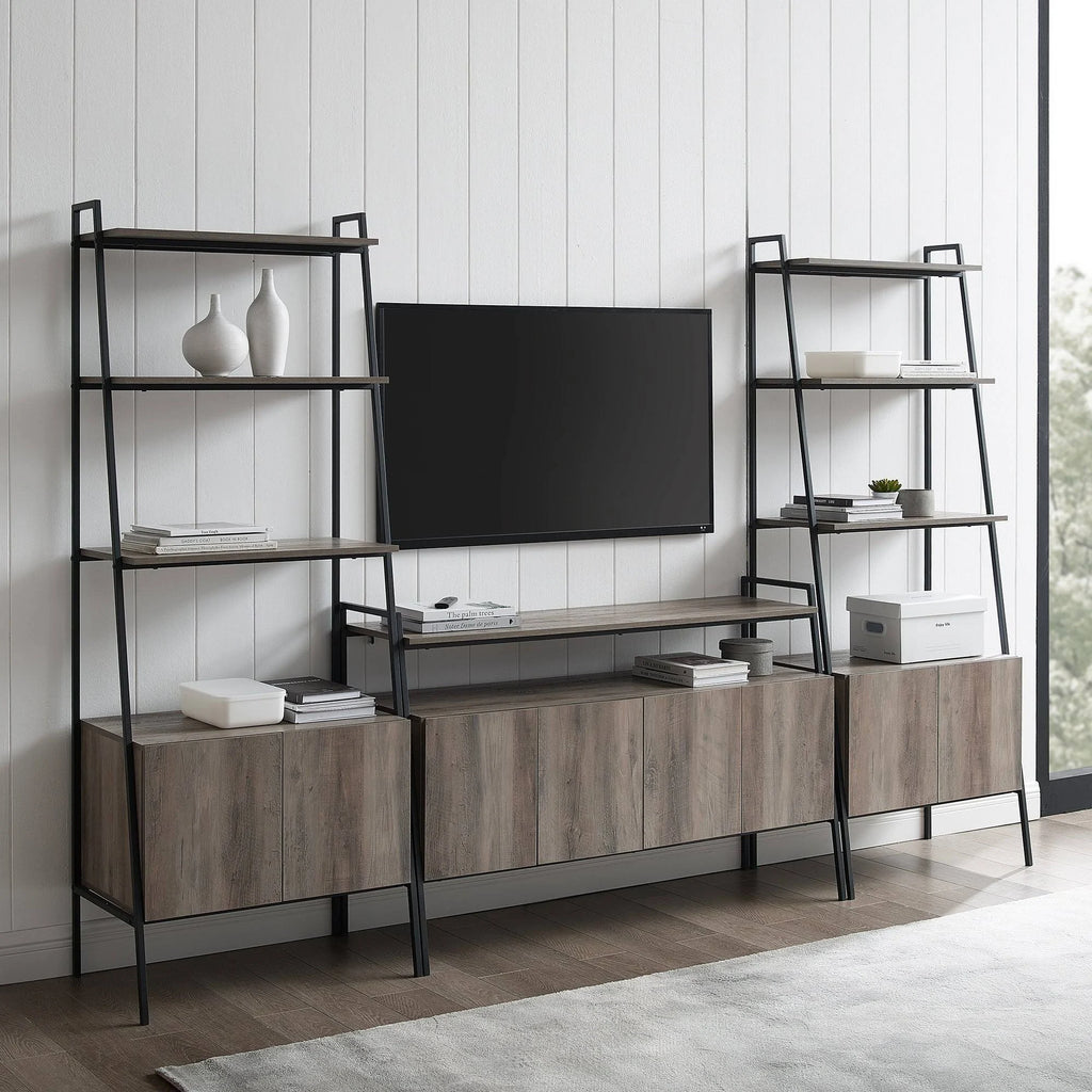 3-Piece Ladder Storage Entertainment Wall - Mocha S929