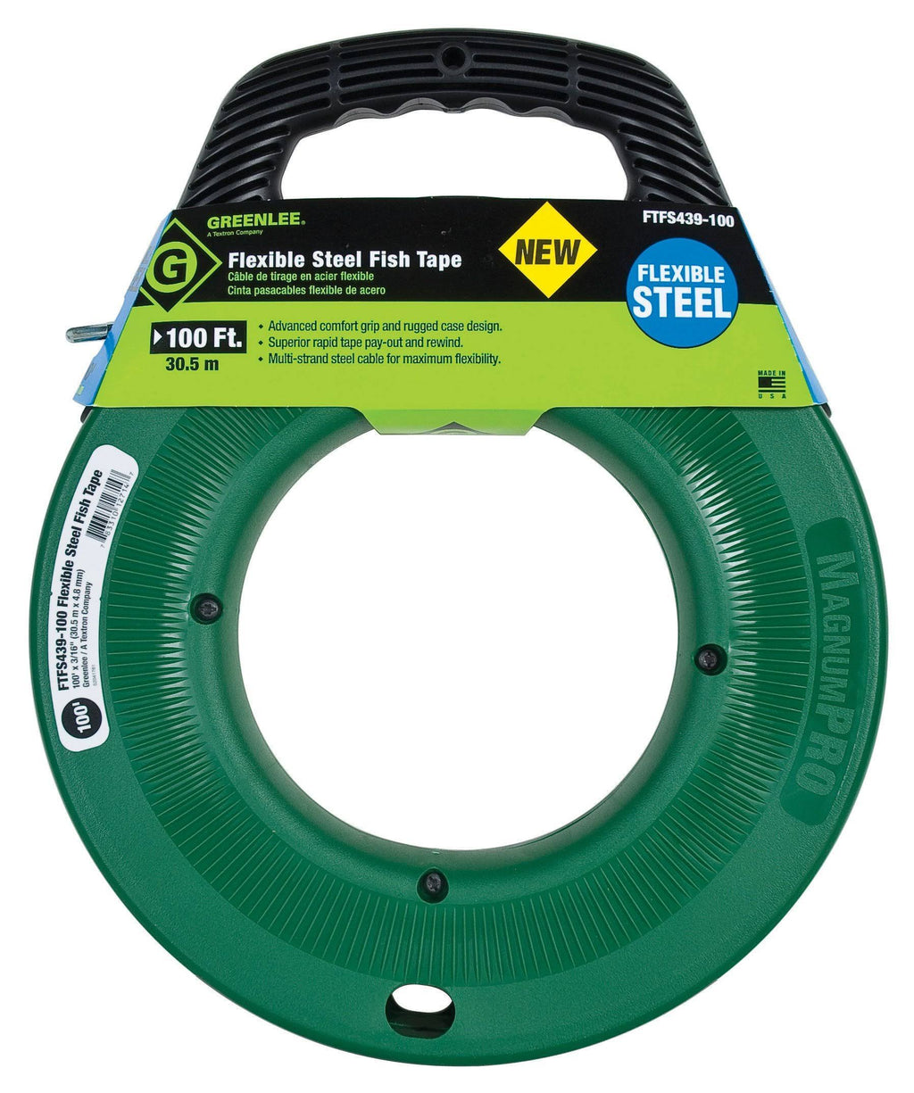 Flexible Steel Fish Tape, 100 ft. E65034
