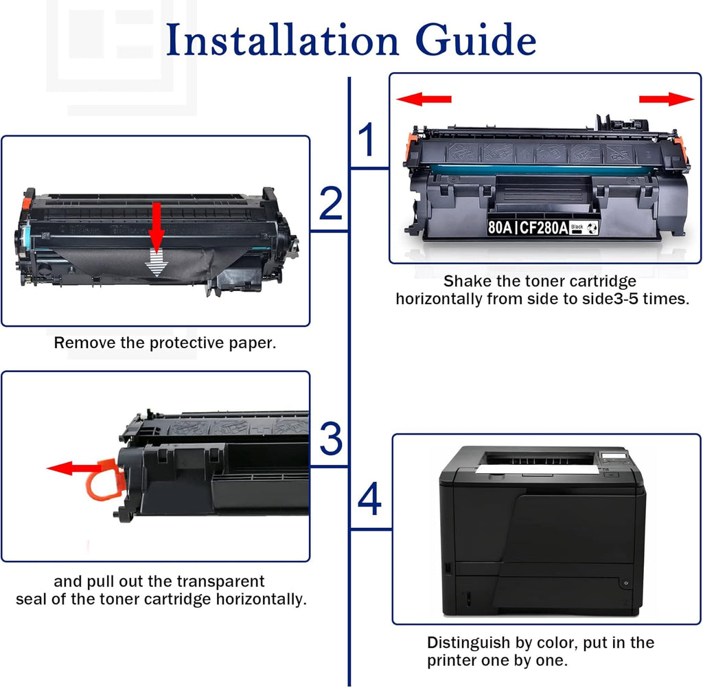 (5 Pack, Black) Compatible Toner Cartridge 80A S687