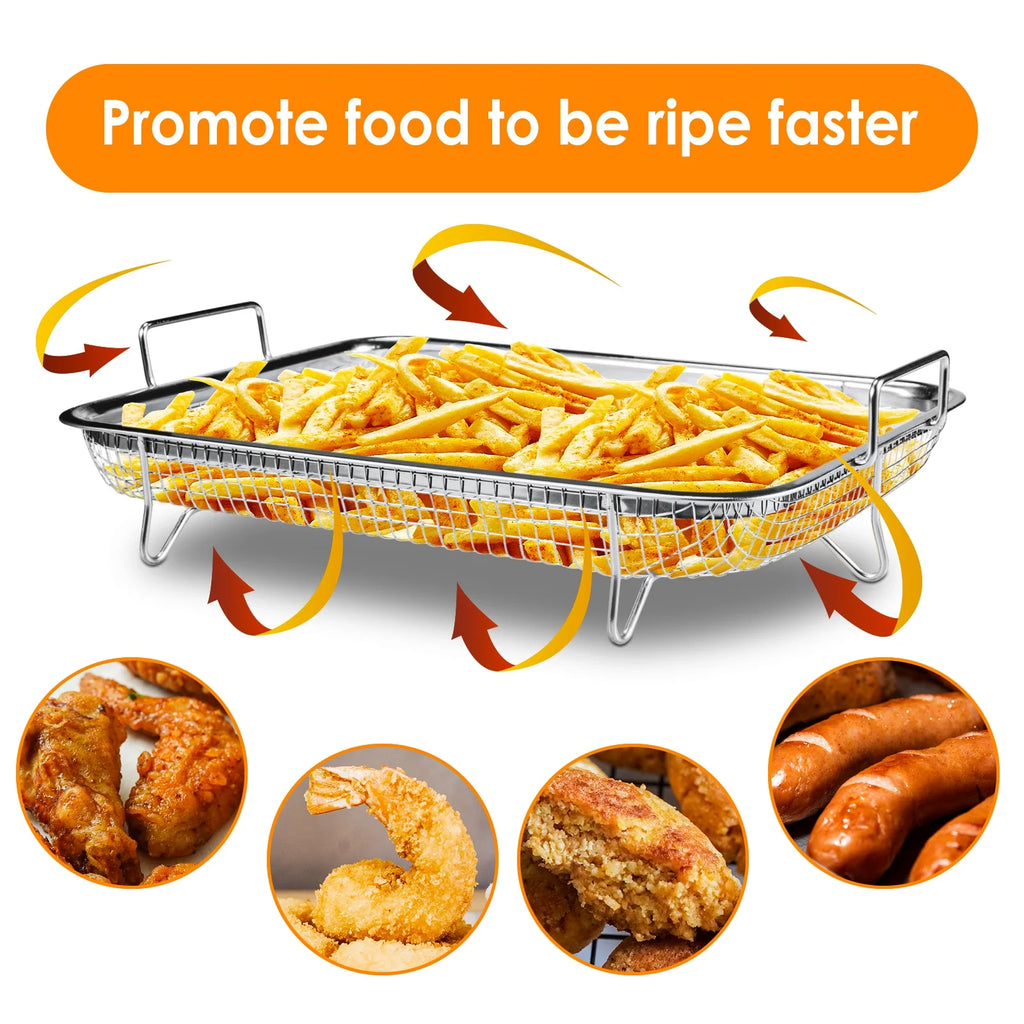 Stainless Steel Air Fryer Basket for Oven, 2-Piece Set J35328