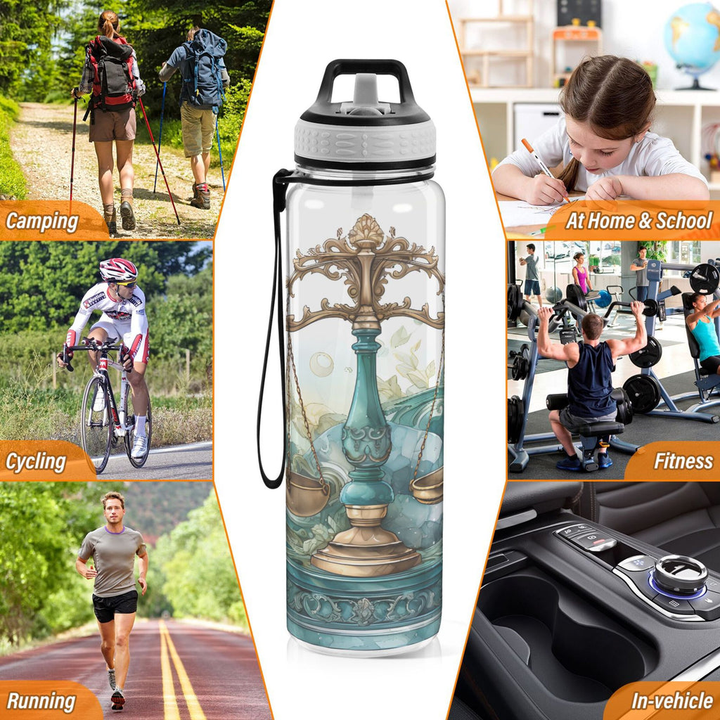 32oz Tritan Leakproof Clear Sports Water Bottle D5646