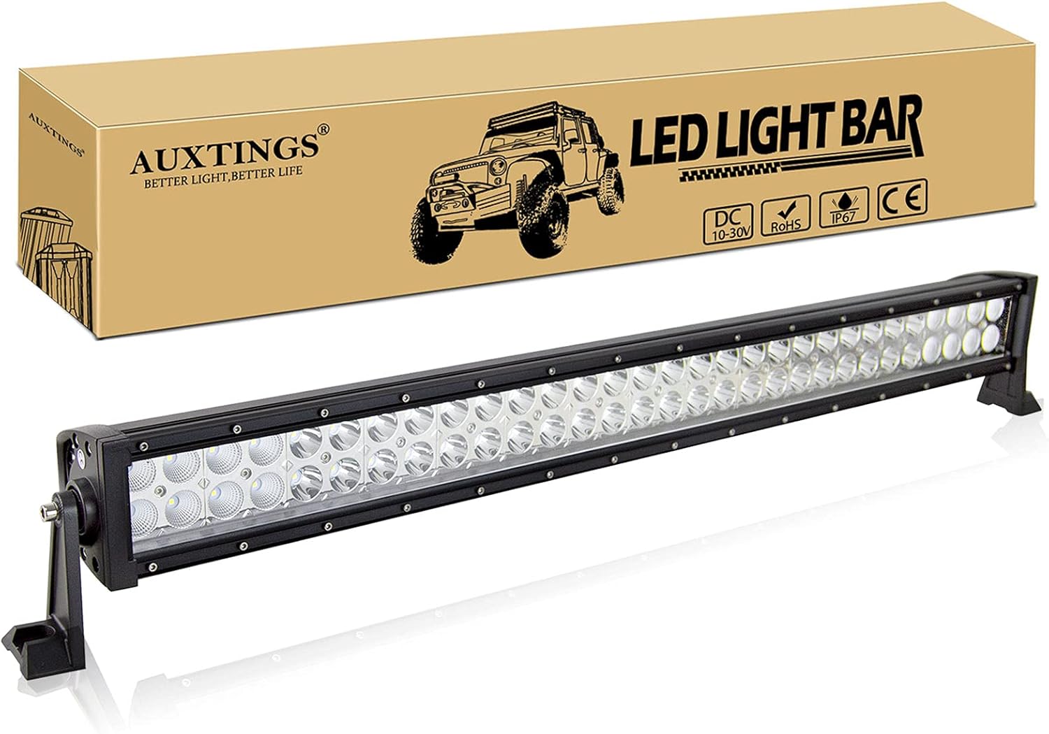 22 inch 7D 324W Triple Row LED Light Bar Spot Flood Combo Beam Waterproof 20000LM Pack of 2 L98461