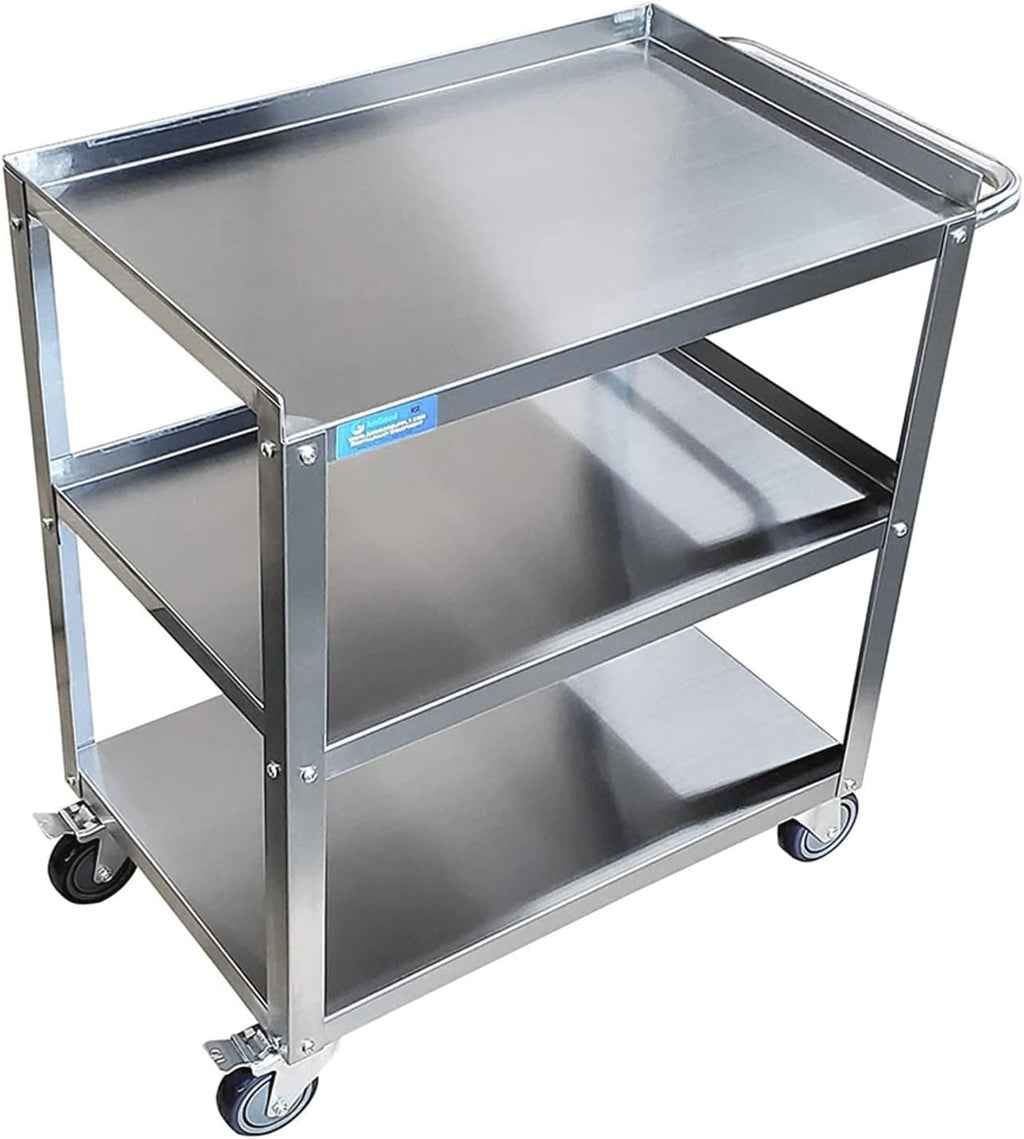 Stainless Steel 3 Shelf Utility Cart on Wheels with Handle O205902
