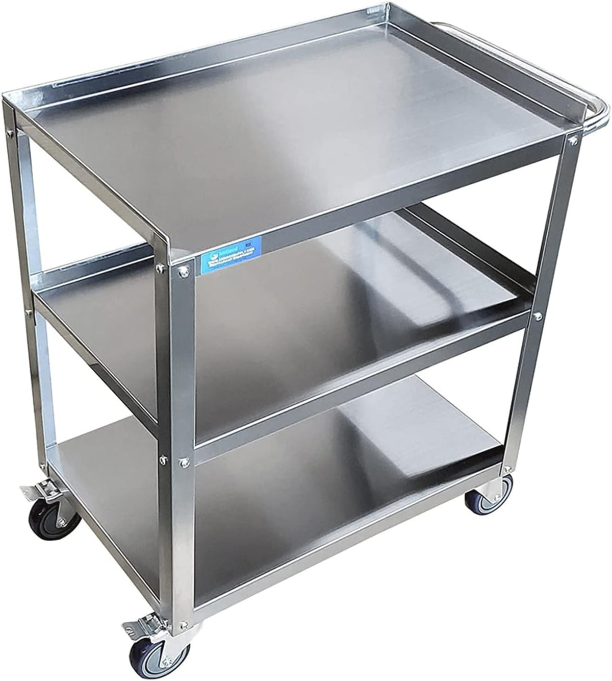 Stainless Steel 3 Shelf Utility Cart on Wheels with Handle O205902