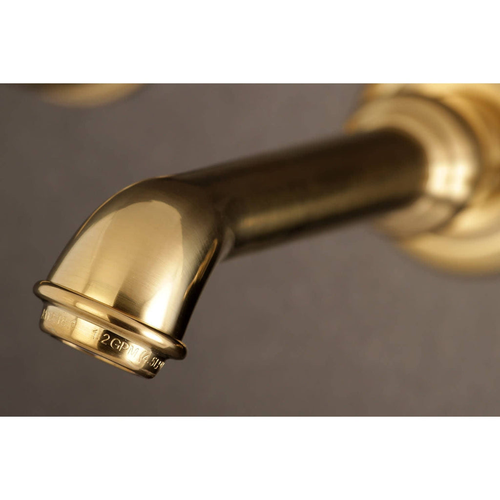 Polished Nickel 8-Inch Center Wall Mount Bathroom Faucet R73678