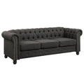 Gray Button Tufted Linen Fabric Sofa Y218