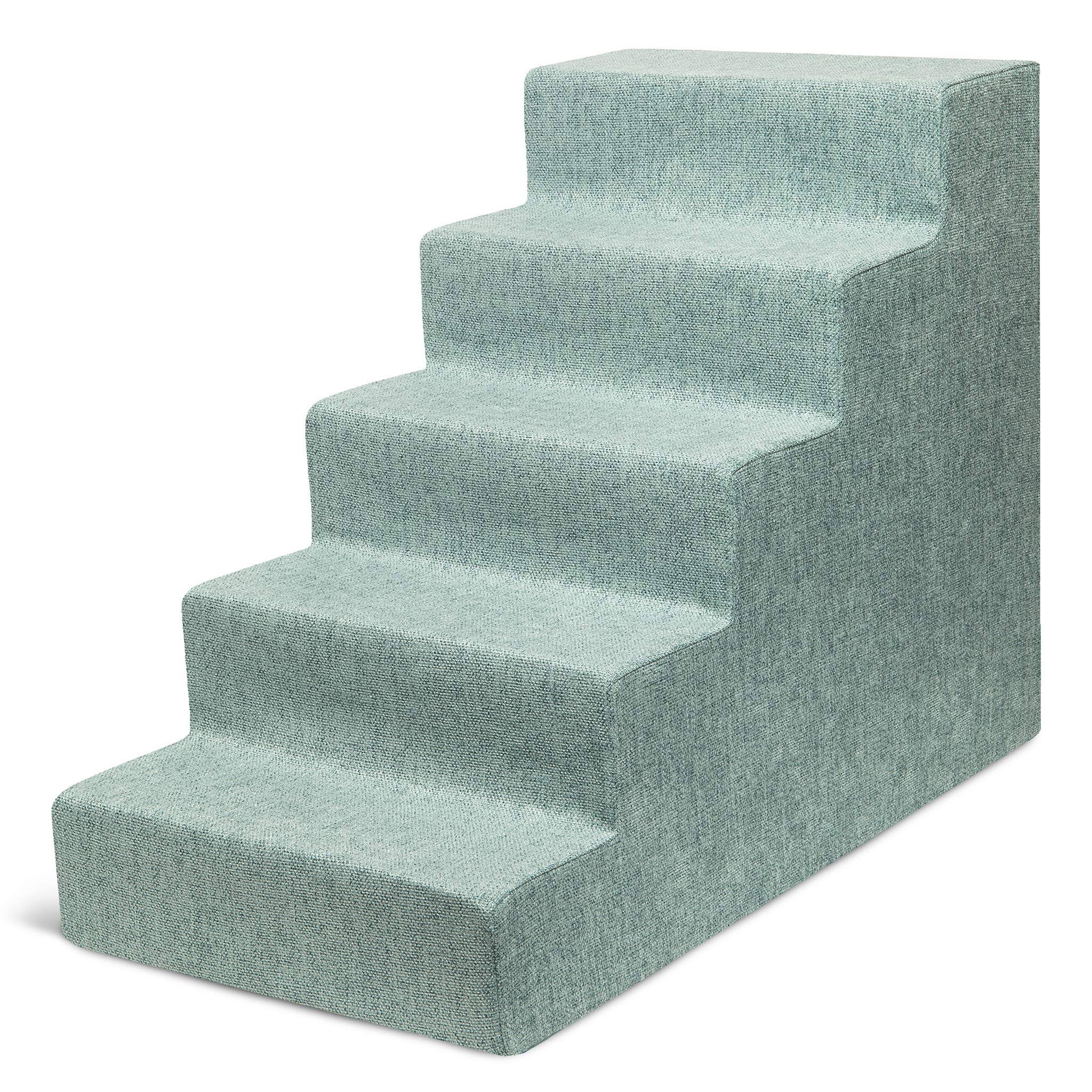 5-Step Pet Stairs with CertiPUR-US Certified Foam, Pale Teal, Large W6305