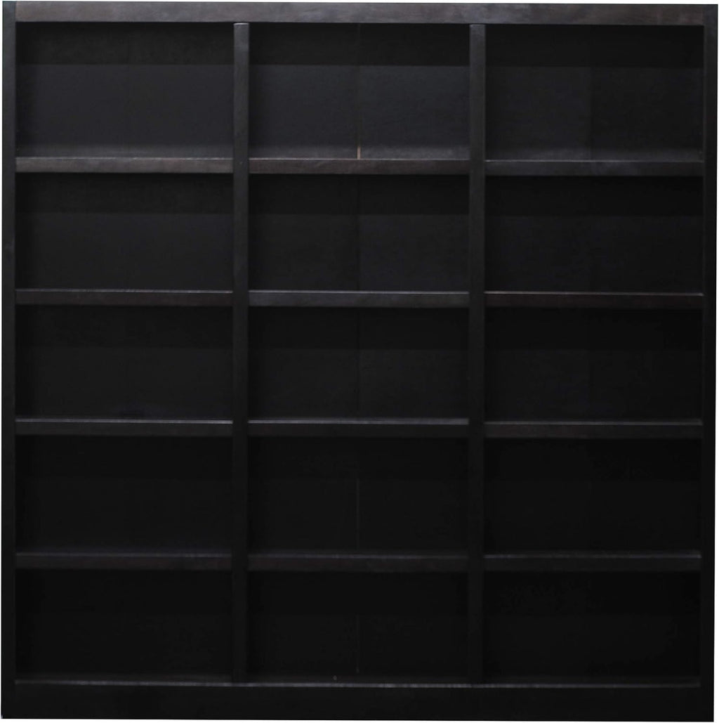 72 Tall 15-Shelf Triple Wide Wood Bookcase in Espresso M815373