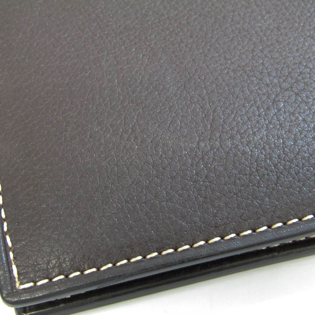 Dark Brown Leather Bi-Fold Wallet F561