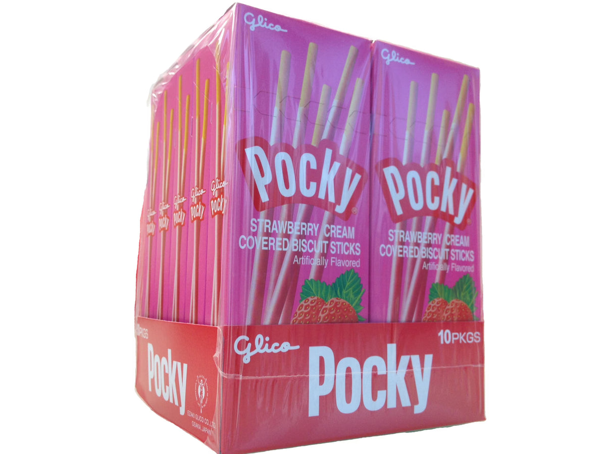 Pocky Biscuit Sticks with Strawberry Cream, 1.41-Ounce Boxes (Pack of 10) O2021