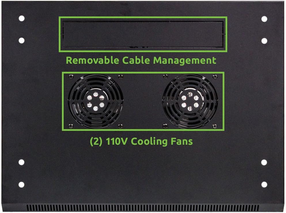 18U Wallmount Cabinet Enclosure 19-Inch Server Network Rack with Locking Glass Door Black L56597