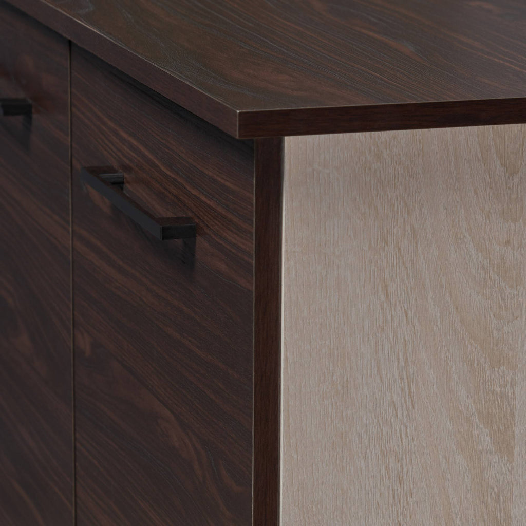 Walnut + Sonoma Oak 3-Shelf Faux Wood Cabinet L36760