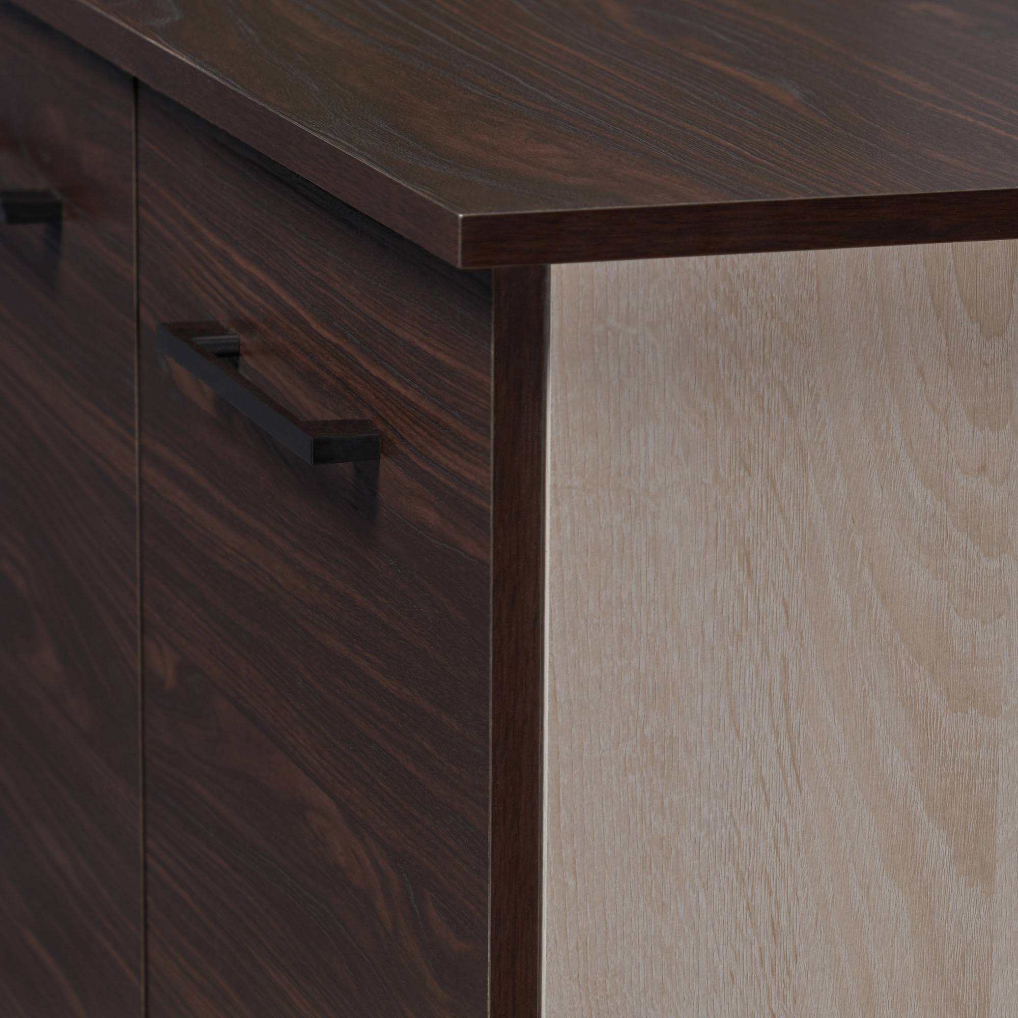 Walnut + Sonoma Oak 3-Shelf Faux Wood Cabinet L36760