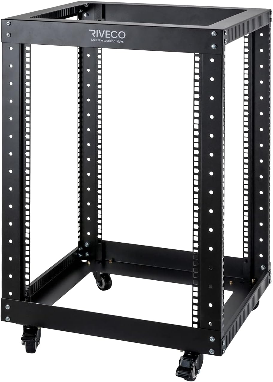 9U Open Frame Server Rack with Casters Black U251311