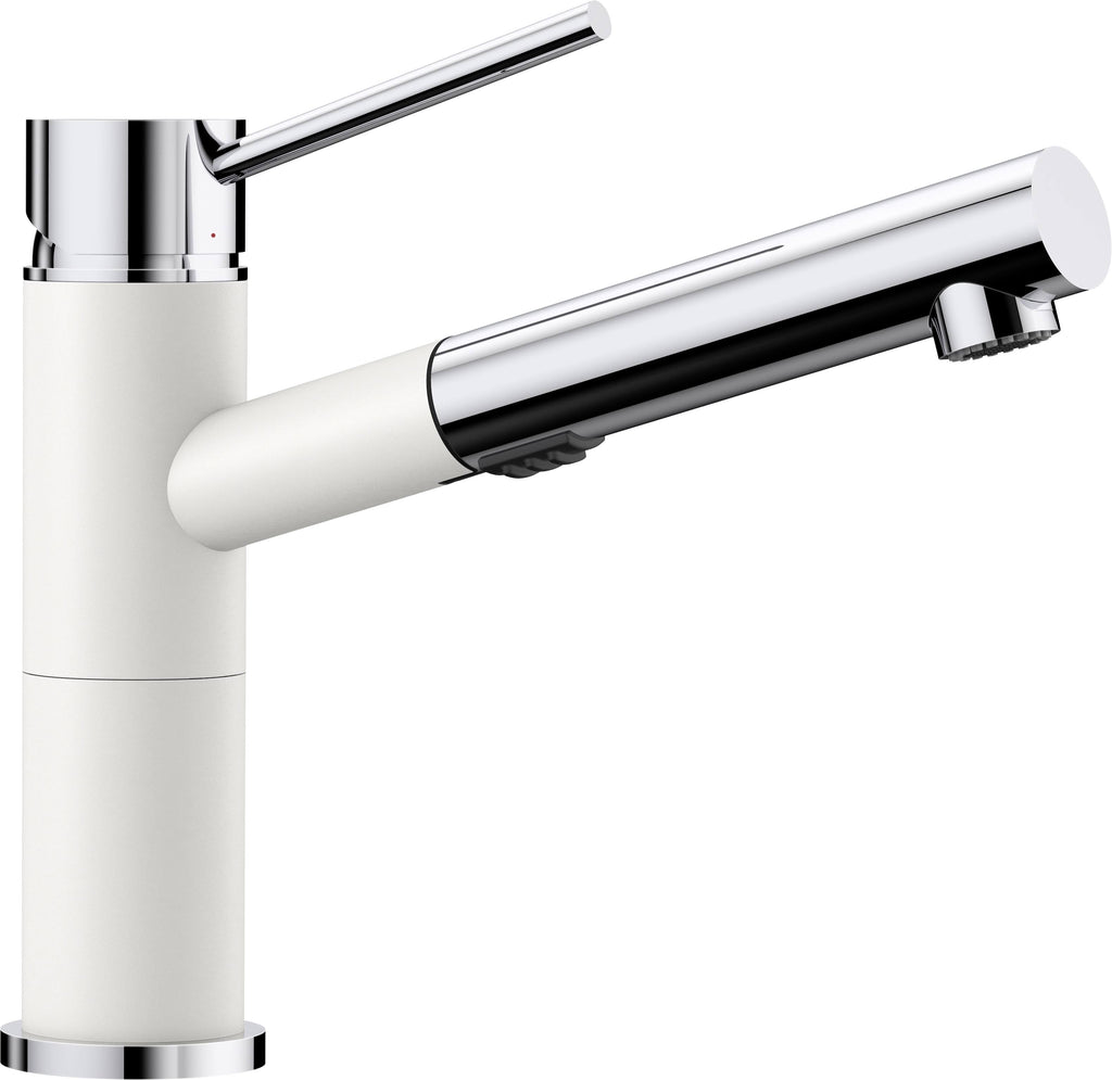 White Pull Out Spray Kitchen Faucet J11257
