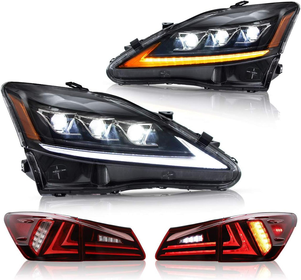 Full LED Amber Reflector Headlights & Red Taillights Assembly O80826