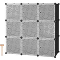 Black 9-Cube Storage Closet Organizer with Doors M4323
